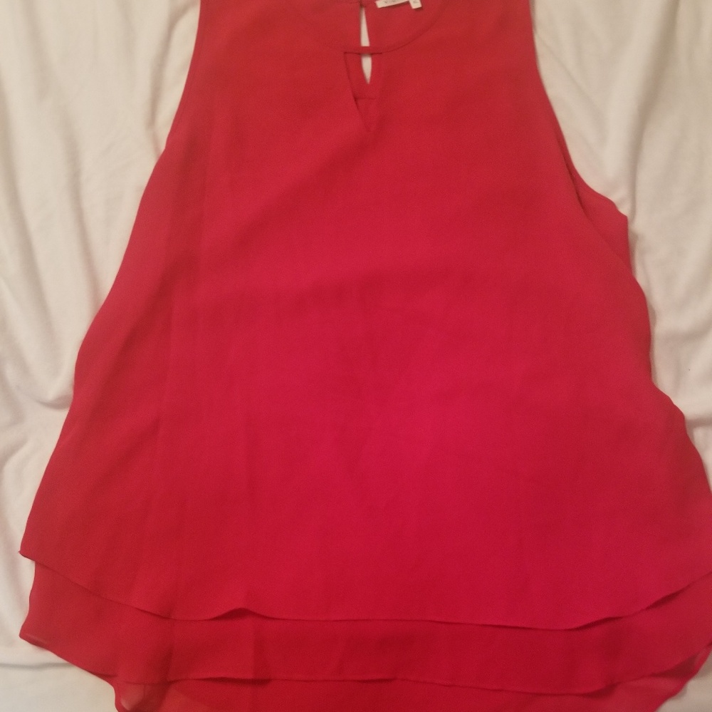 Red layered blouse